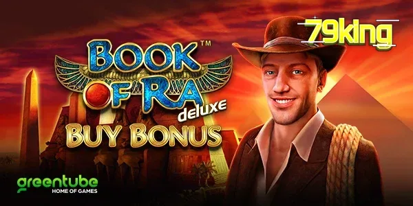 Giao diện trò chơi Book of Ra deluxe với phong cách Ai Cập cổ đại